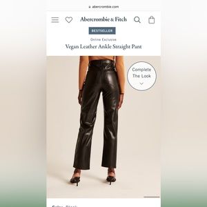 Ankle straight vegan Abercrombie leather pants